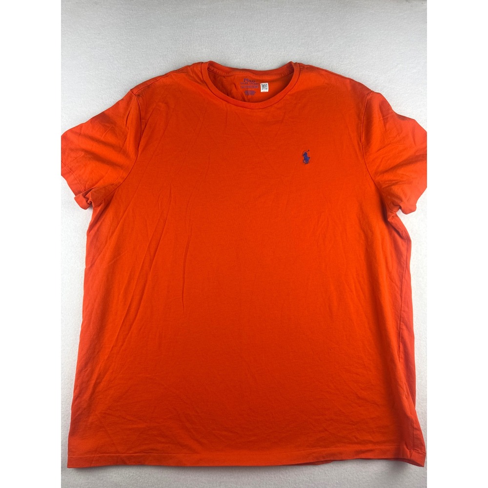 Polo Ralph Lauren Mens XXL Orange Short Sleeve Cotton Classic Fit Pony Logo Tee